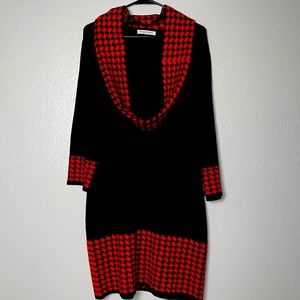 99 Jane Street Houndstooth Dress XL Black / Red